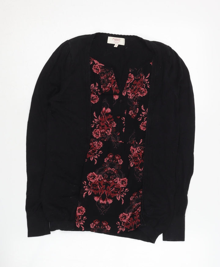 Next Women's Black Cardigan, Floral, Size 8 Petite