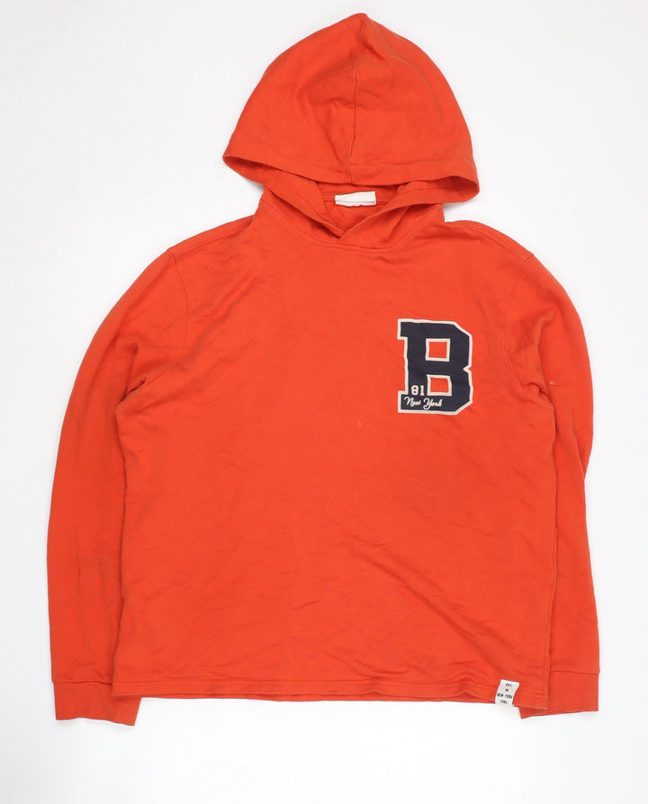 MNG Men’s Orange L Pullover Hoodie with Logo