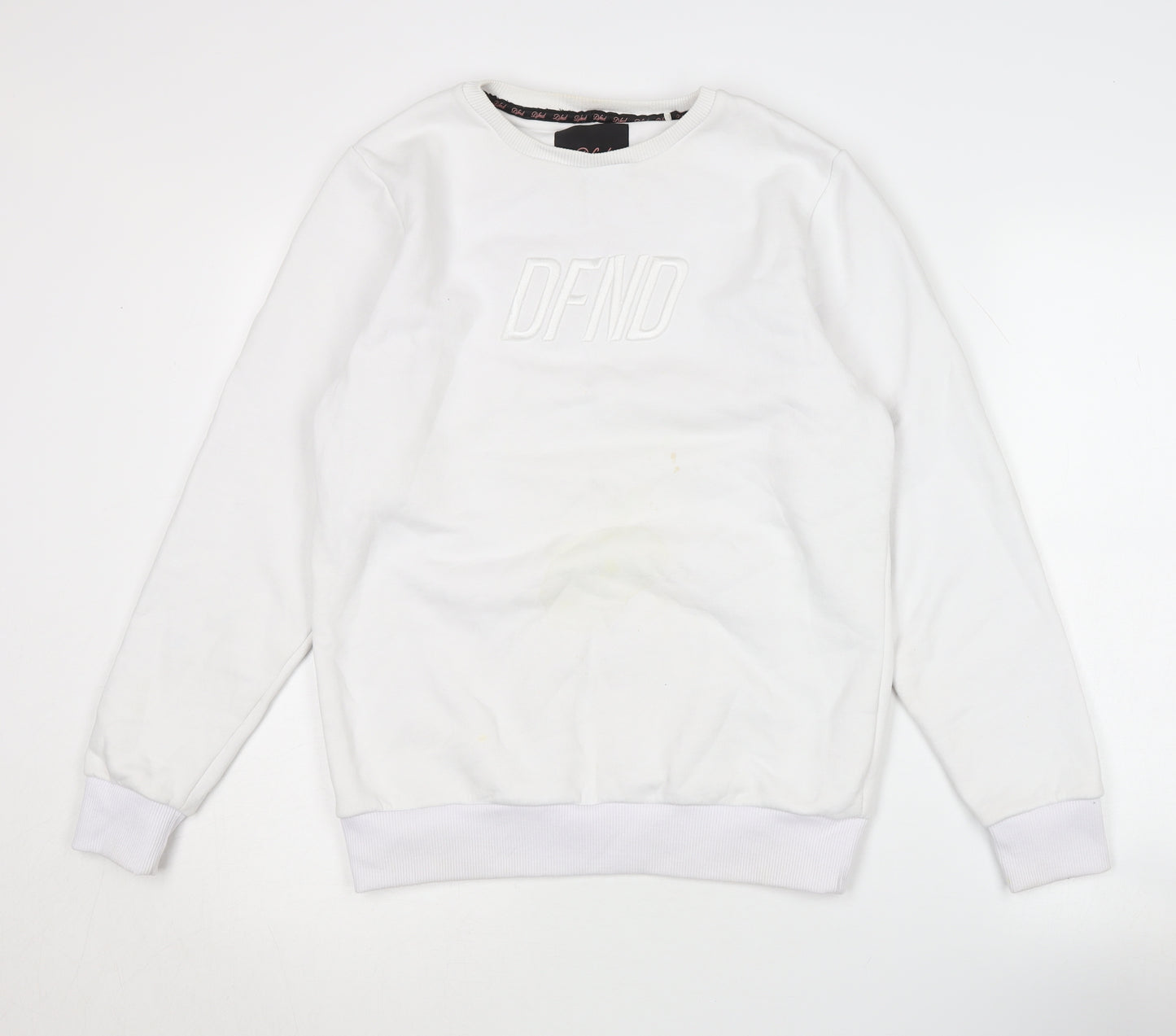 DFND Women's White Sweatshirt Size 12 with Logo