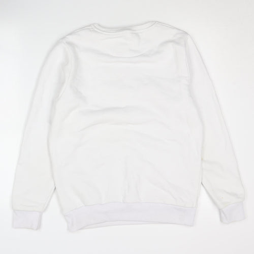 DFND Women's White Sweatshirt Size 12 with Logo