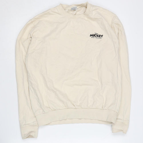 Disney Women Beige M Sweatshirt Mickey Friends Graphic