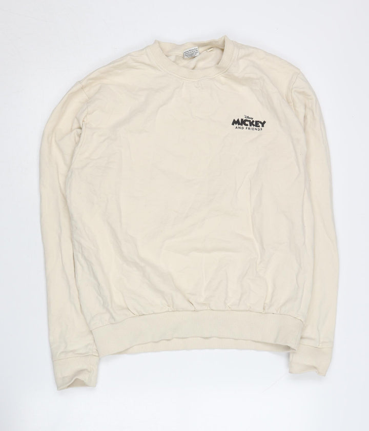 Disney Women Beige M Sweatshirt Mickey Friends Graphic