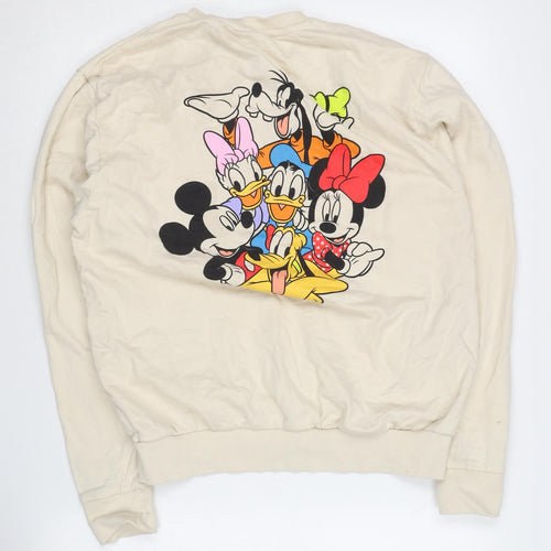 Disney Women Beige M Sweatshirt Mickey Friends Graphic
