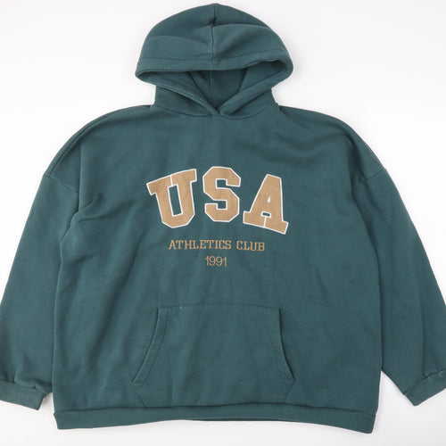 Boohoo Women's Green Hoodie, UK 20, Casual, Comfortable