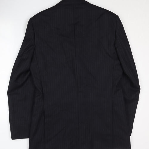 Next Men's Blue Wool Pinstripe Suit Jacket 40L
