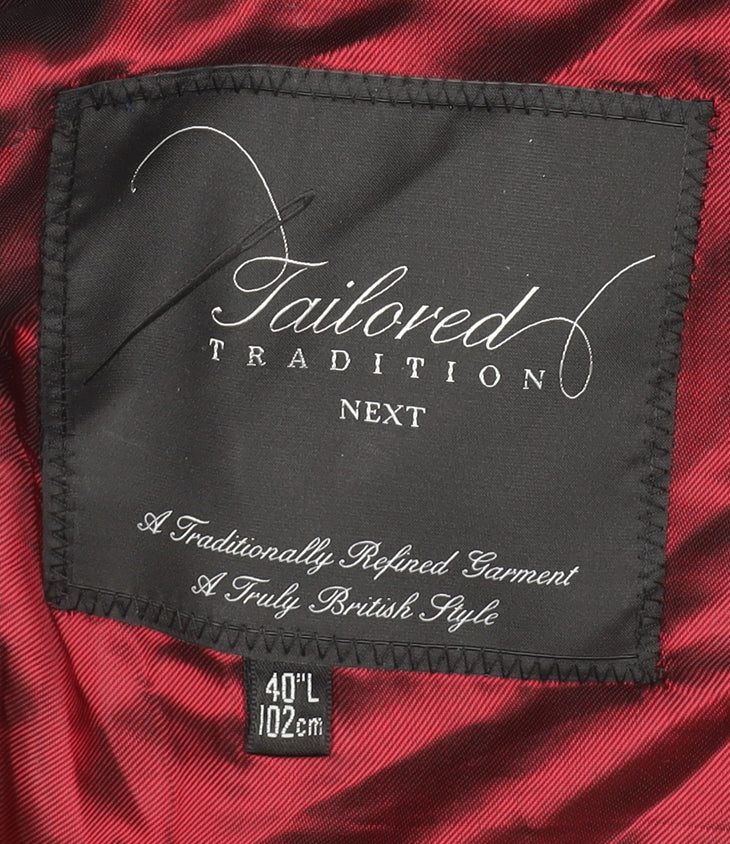 Next Men's Blue Wool Pinstripe Suit Jacket 40L