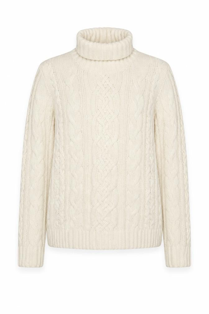 Abercrombie & Fitch Women's Ivory XS Cable-Knit Jumper