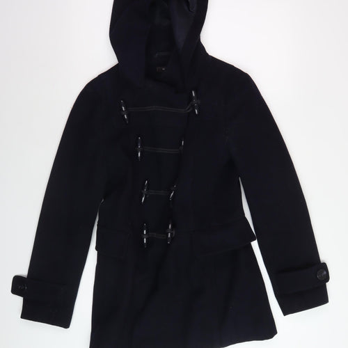 Therapy Women's Black Mid-Length Hooded Coat, Size 8