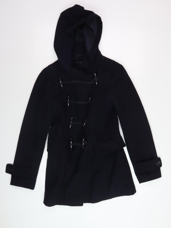 Therapy Women's Black Mid-Length Hooded Coat, Size 8