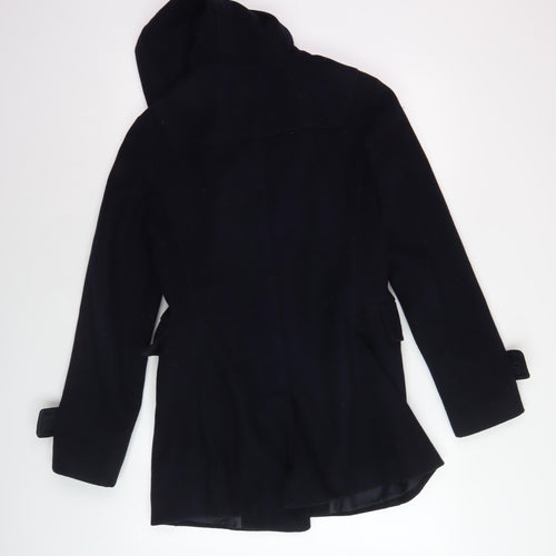Therapy Women's Black Mid-Length Hooded Coat, Size 8