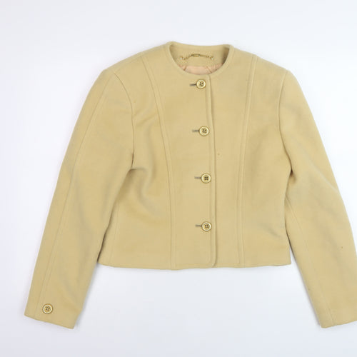 Viyella Women's Beige Wool Jacket, Size 10, Button Up
