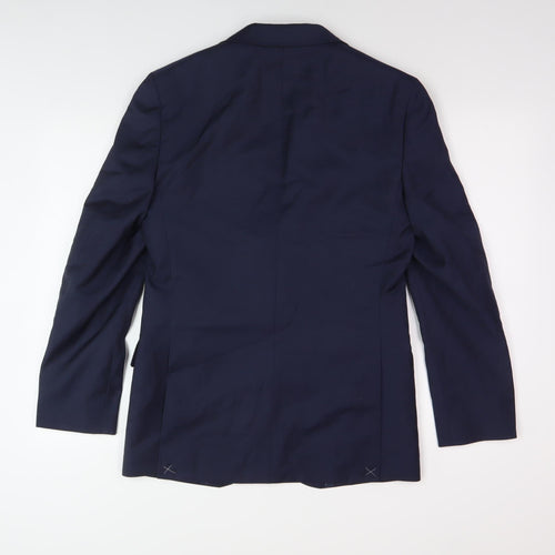 Marks and Spencer Men's Blue Wool Blazer, Size 36R