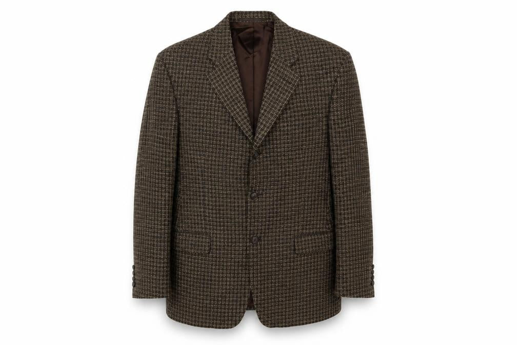 Front view of Berwin & Berwin Men's Brown Check Blazer 40L
