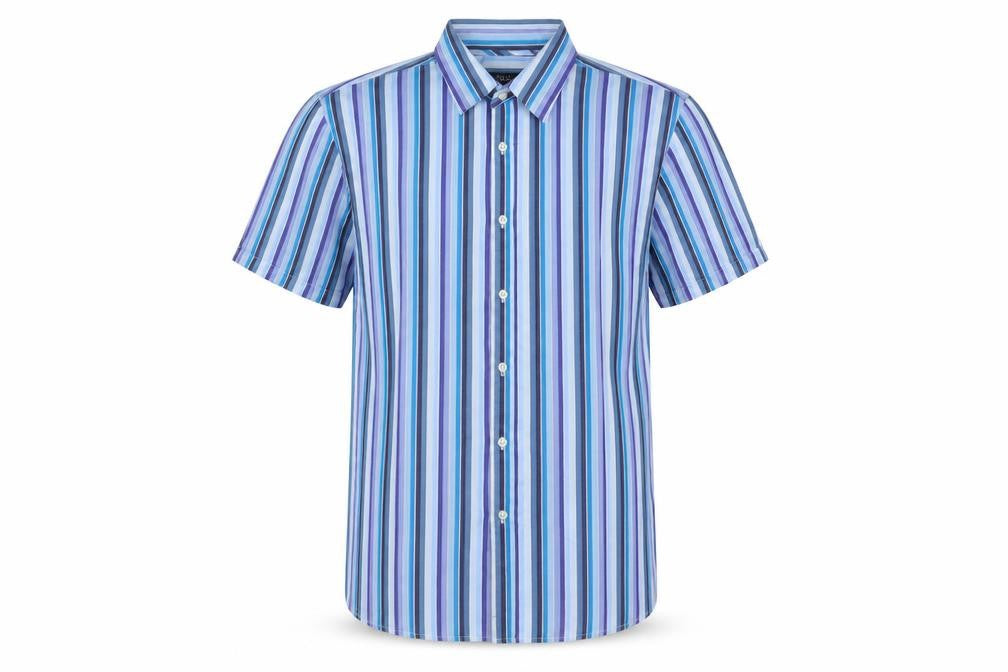 Front view of Thomas Nash Men's Multicoloured Striped Shirt M