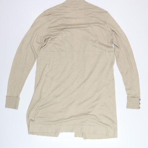 Wallis Beige Unisex Cardigan - M, V-Neck, Button, Autumn