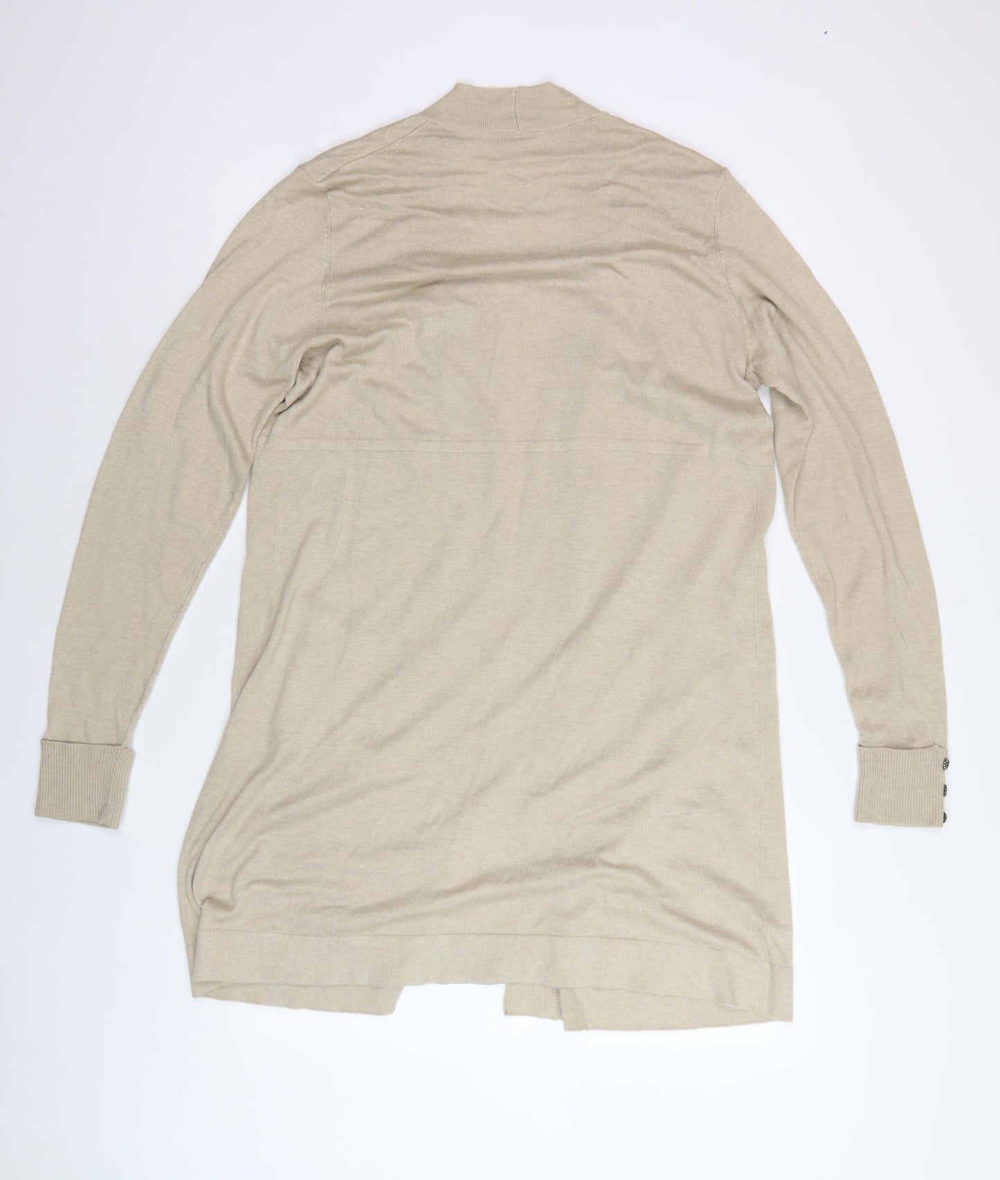 Wallis Beige Unisex Cardigan - M, V-Neck, Button, Autumn