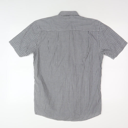Pierre Cardin Men's M Black Check Short Sleeve Shirt