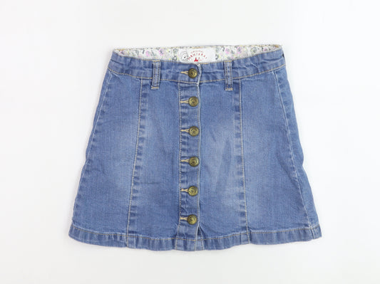 Mantaray Girls Blue Denim A-Line Skirt, Age 9, Casual & Stylish