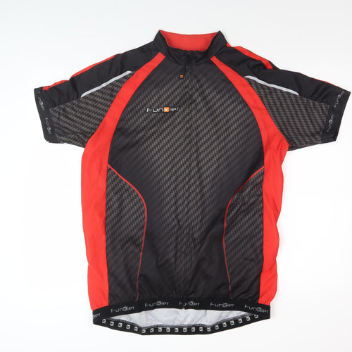Funkier Unisex Cycling Track Jacket 2XL Black Red
