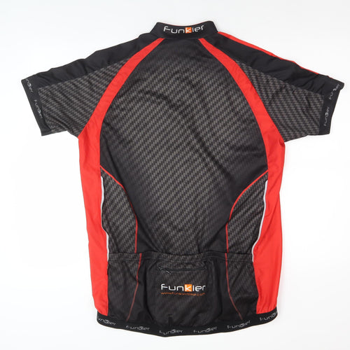 Funkier Unisex Cycling Track Jacket 2XL Black Red