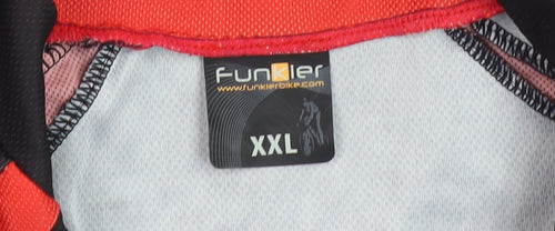 Funkier Unisex Cycling Track Jacket 2XL Black Red