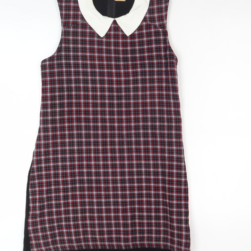 Zara Women's Multicoloured Plaid Shift Dress S