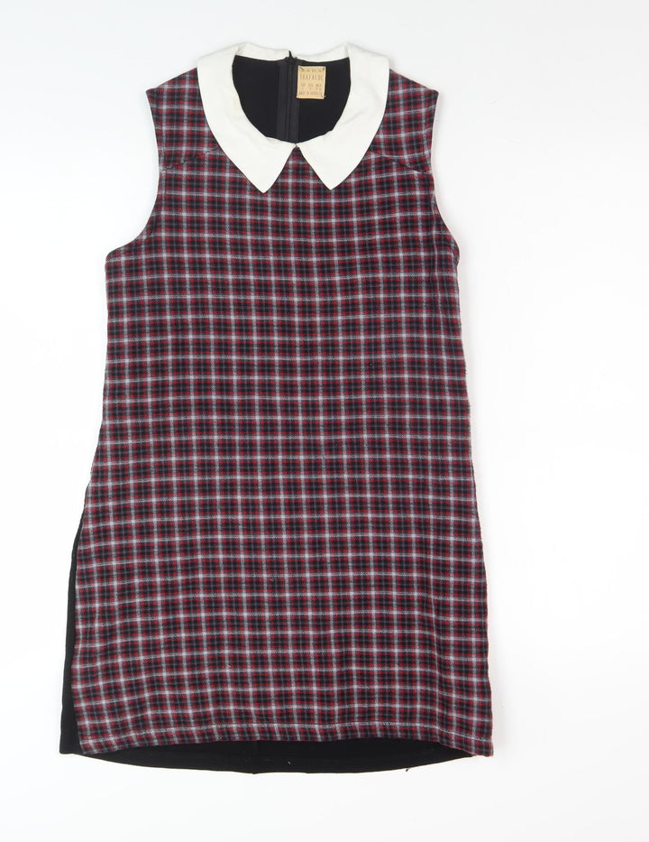 Zara Women's Multicoloured Plaid Shift Dress S