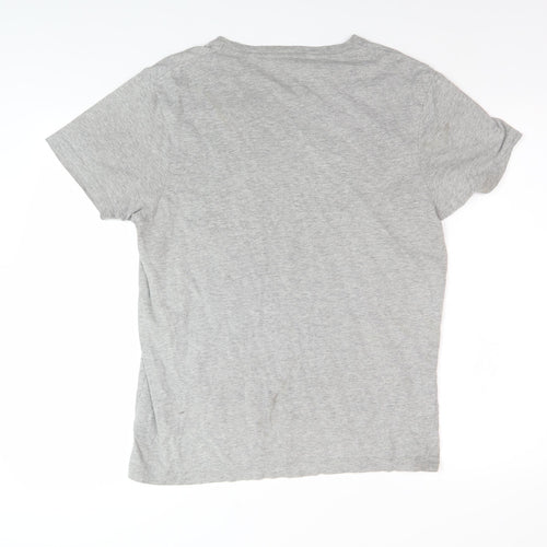 Jack & Jones Men's Grey Graphic Print T-Shirt - L