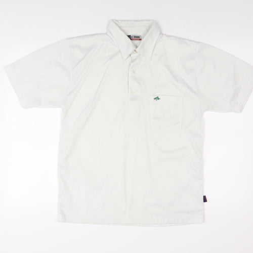 Le Shark Men’s White Polo Shirt Medium Logo Detail