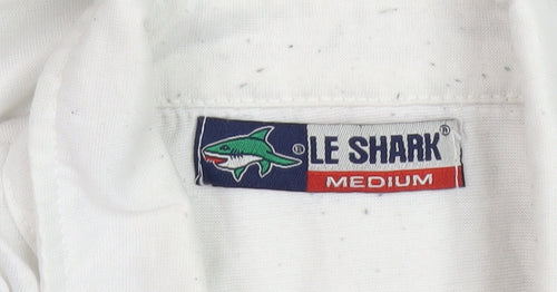 Le Shark Men’s White Polo Shirt Medium Logo Detail