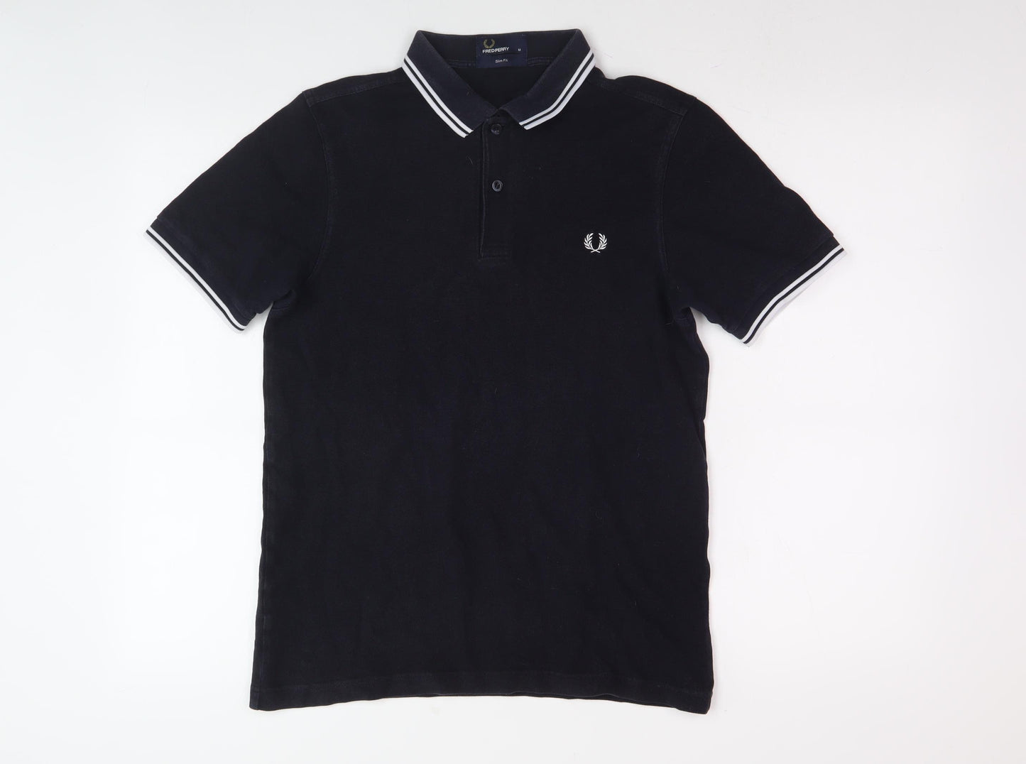 Fred Perry Men's Black Polo Shirt Slim Fit M