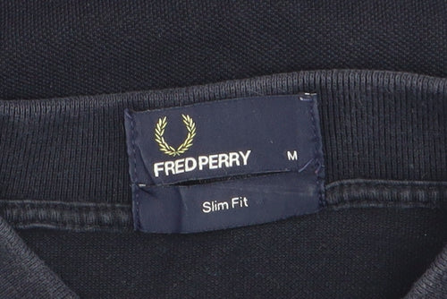 Fred Perry Men's Black Polo Shirt Slim Fit M