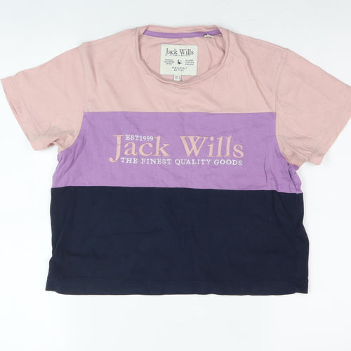 Jack Wills Women's Multicoloured Jersey T-Shirt Size 6