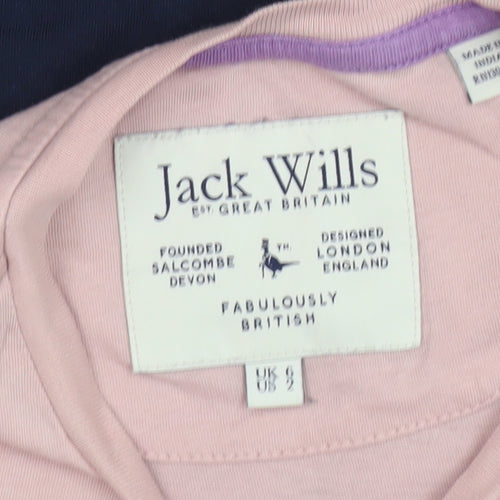Jack Wills Women's Multicoloured Jersey T-Shirt Size 6