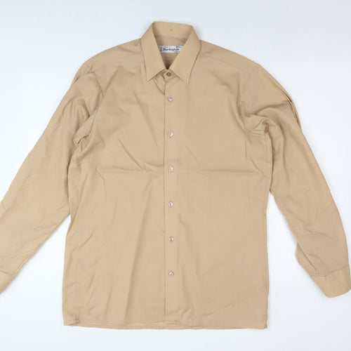 Burlington Men's Beige Long Sleeve Casual Shirt
