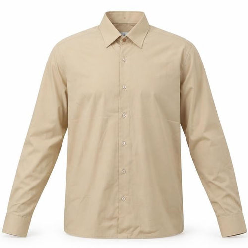 Burlington Men's Beige Long Sleeve Casual Shirt