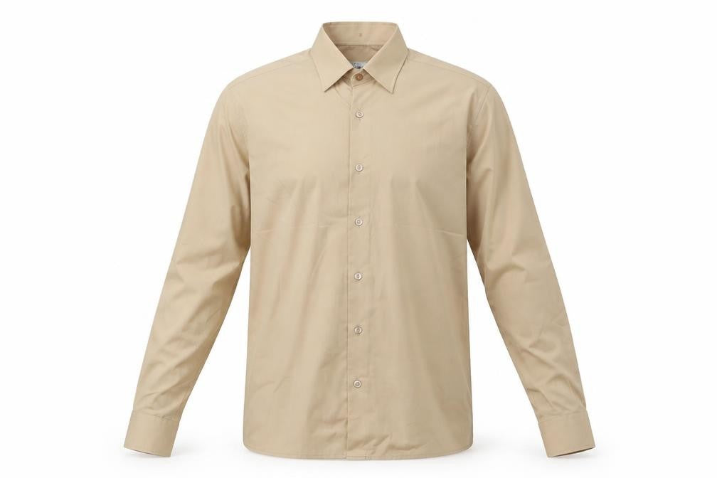 Burlington Men's Beige Long Sleeve Casual Shirt