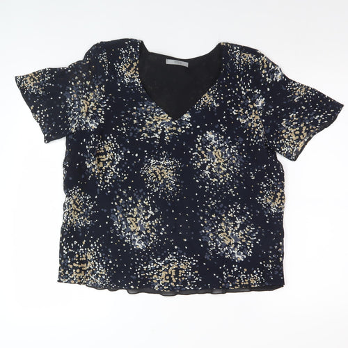 Marks & Spencer Women's Black Polka Dot Blouse Size 14