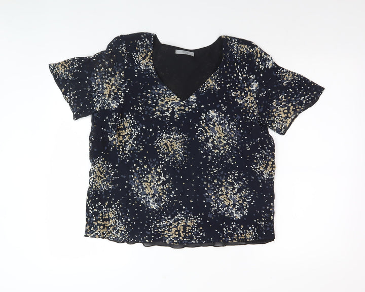 Marks & Spencer Women's Black Polka Dot Blouse Size 14