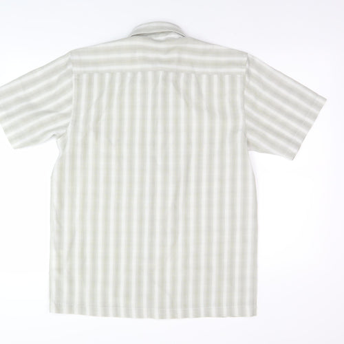 Le Shark Men's Grey Striped Shirt Short Sleeve Size S