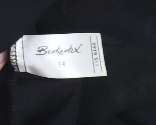 Berkertex Women's Black Floral Viscose Skirt Size 14