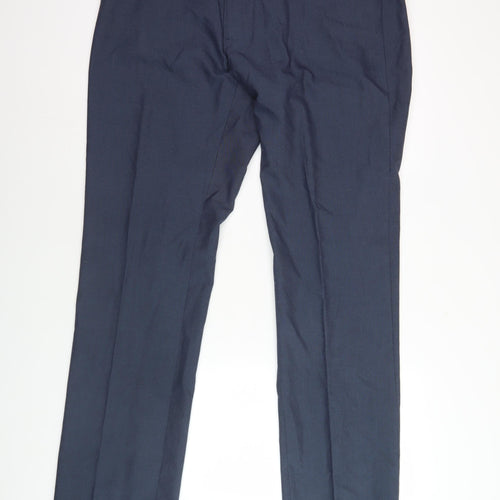 Next Men's Blue Regular Fit Trousers, XL
