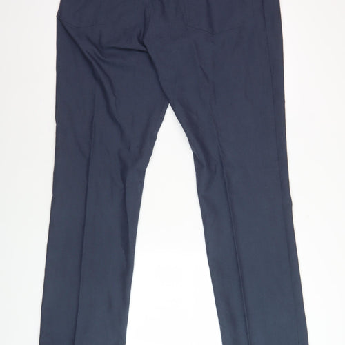 Next Men's Blue Regular Fit Trousers, XL