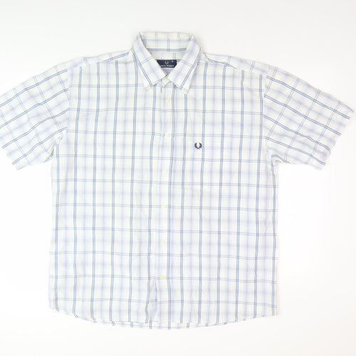 Fred Perry Men's Blue XL Casual Check Shirt
