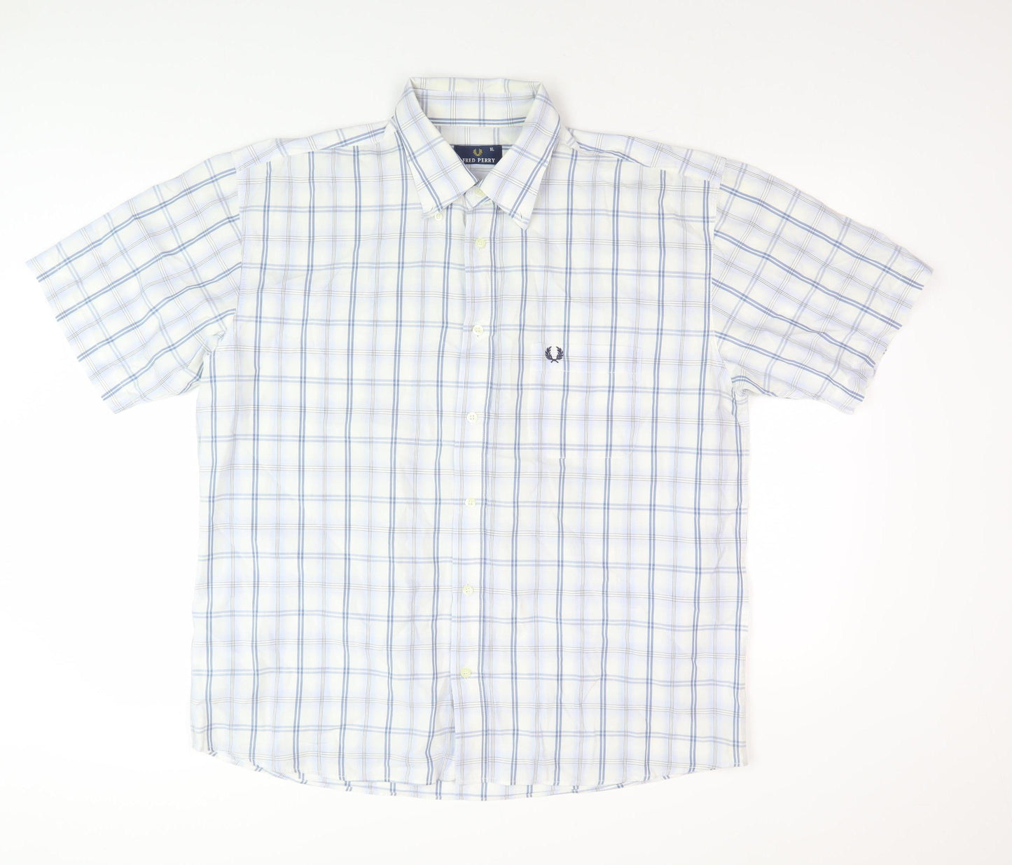 Fred Perry Men's Blue XL Casual Check Shirt