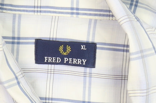 Fred Perry Men's Blue XL Casual Check Shirt