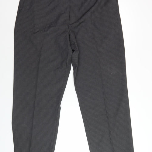 Debenhams Men's Black Trousers - Size 40, Regular Fit