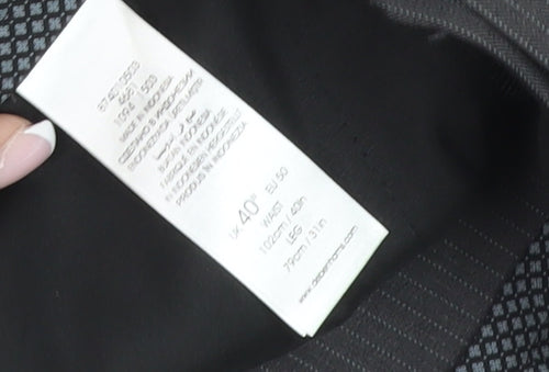 Debenhams Men's Black Trousers - Size 40, Regular Fit