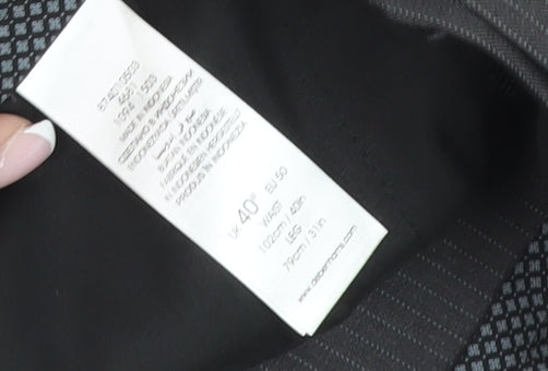 Debenhams Men's Black Trousers - Size 40, Regular Fit