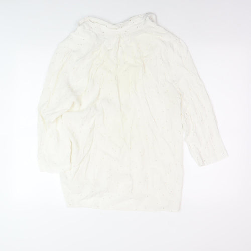Oliver Bonas Women's White Blouse Size 14 V-Neck